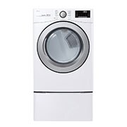 LG Ensemble TWINWash<sup>MC</sup> de LG d‘une capacité de 6,3 pi³ avec laveuse Piédestal  et sécheuse au gaz de LG, WM3500CW_WD100CW_DLG3501W_WDP4W