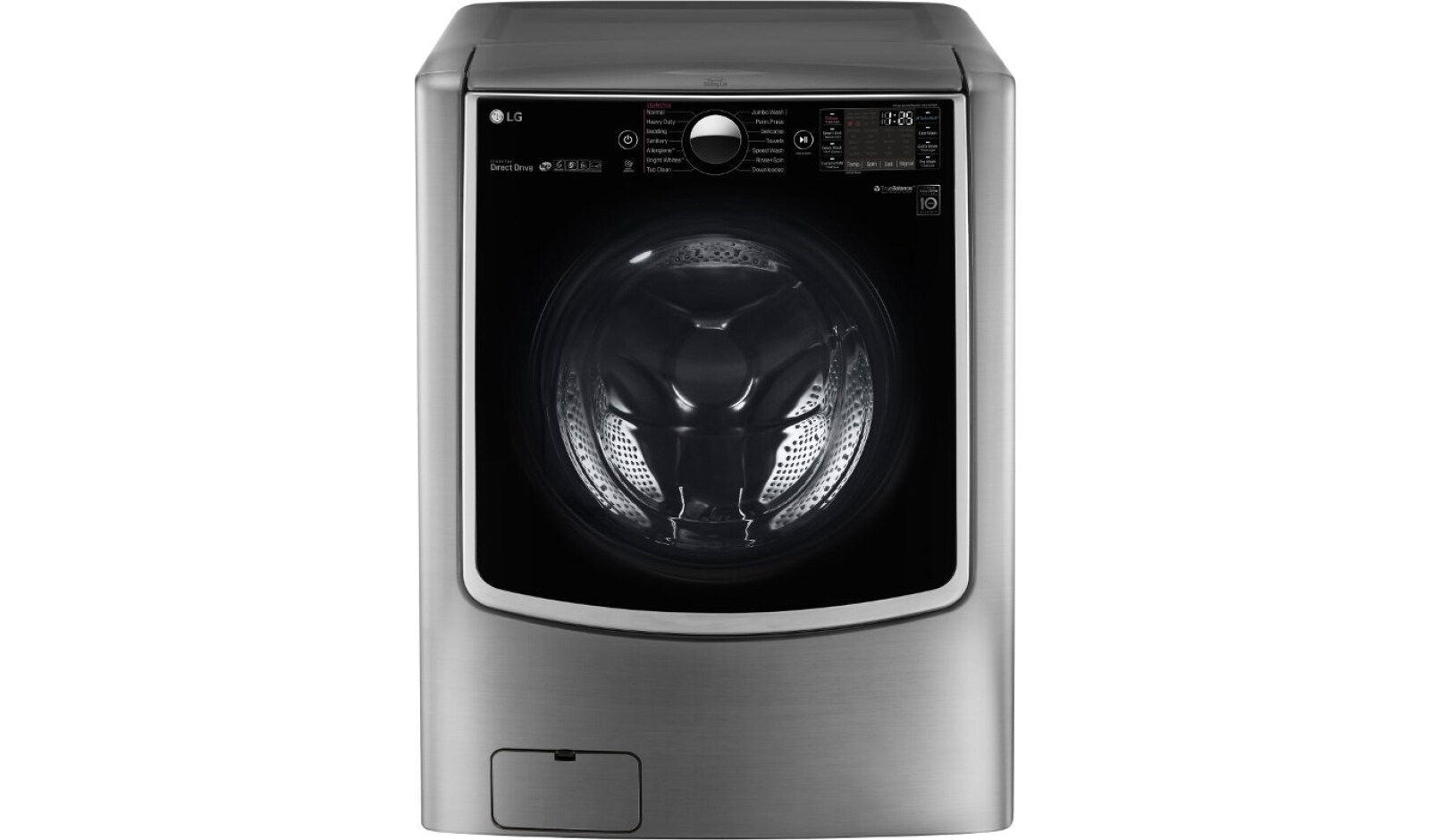 LG Ensemble TWINWash<sup>MC</sup> de LG d‘une capacité de 7,1 pi³ avec laveuse Piédestal et sécheuse au gaz de LG, WM9000HVA_WD200CV_DLGX9001V_WDP5V