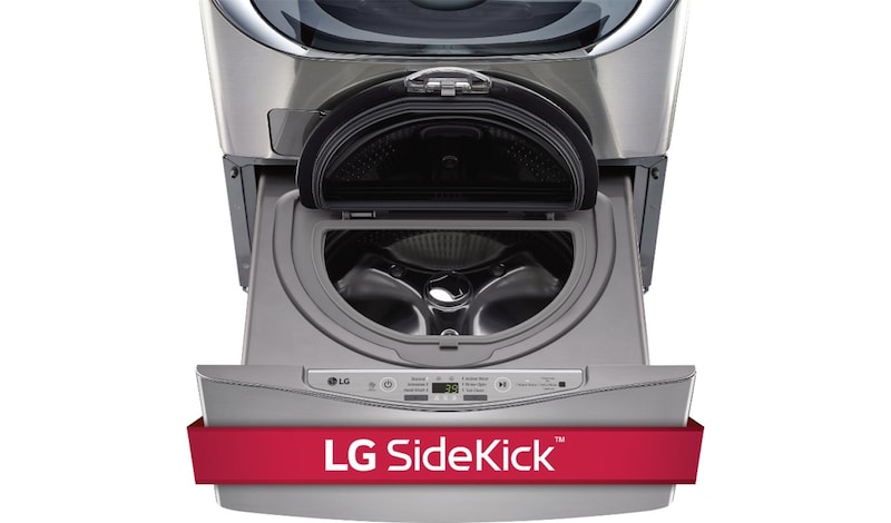 LG Ensemble TWINWash<sup>MC</sup> de LG d‘une capacité de 7,1 pi³ avec laveuse Piédestal et sécheuse au gaz de LG, WM9000HVA_WD200CV_DLGX9001V_WDP5V