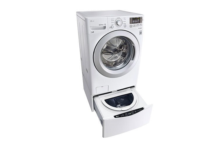 LG Ensemble TWINWash<sup>MC</sup> de LG d‘une capacité de 6,3 pi³ avec laveuse SideKick<sup>MC</sup> et sécheuse électrique de LG, WM3270CW_WD100CW