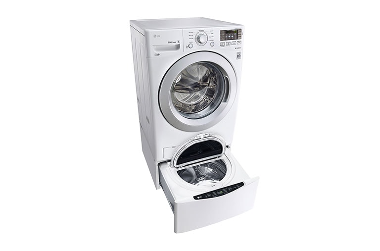 LG Ensemble TWINWash<sup>MC</sup> de LG d‘une capacité de 6,3 pi³ avec laveuse SideKick<sup>MC</sup> et sécheuse électrique de LG, WM3270CW_WD100CW