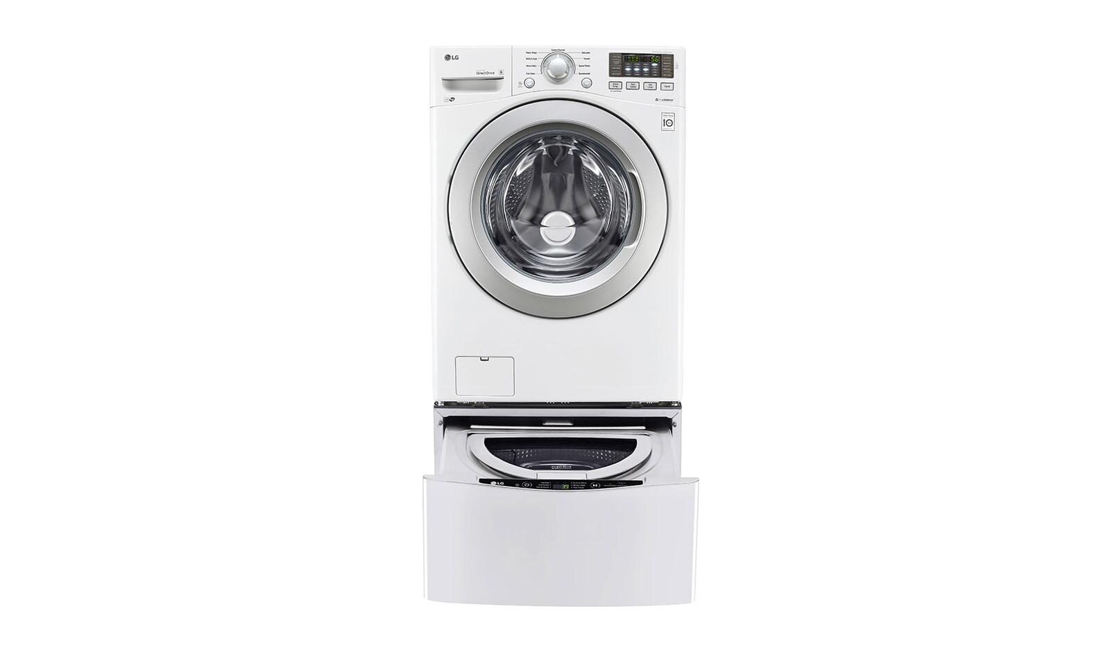 LG Ensemble TWINWash<sup>MC</sup> de LG d‘une capacité de 6,3 pi³ avec laveuse SideKick<sup>MC</sup> et sécheuse électrique de LG, WM3270CW_WD100CW