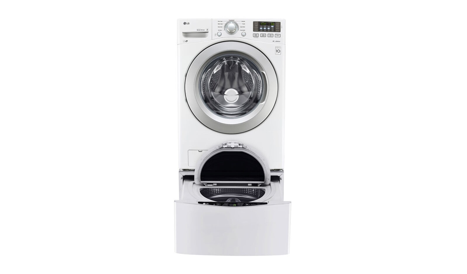 LG Ensemble TWINWash<sup>MC</sup> de LG d‘une capacité de 6,3 pi³ avec laveuse SideKick<sup>MC</sup> et sécheuse électrique de LG, WM3270CW_WD100CW