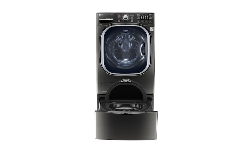 LG Ensemble TWINWash<sup>MC</sup> de LG d‘une capacité de 6,3 pi³ avec laveuse Piédestal de LG, WM4370HKA_WD100CK