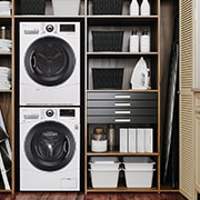 LG Laveuse compacte de 24 po à chargement frontal avec NFC Tag On, d’une capacité de 2,6 pi³, WM1388HW