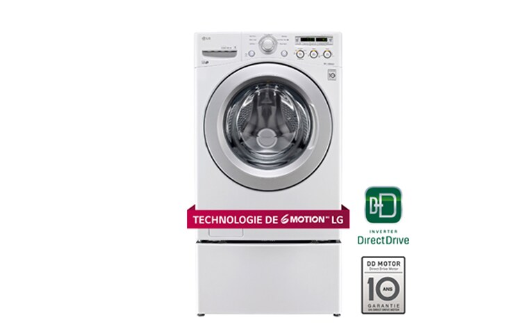 Vue avant de Laveuse à chargement frontal à super grande capacité de 4,6 pi 3 avec la technologie 6Motion MC  WM3050CW
