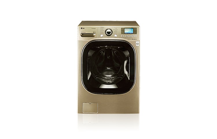 Vue avant de SteamWasher Ultra-Capacité avec 6Motion net écran LCD couleur WM3885HCCA