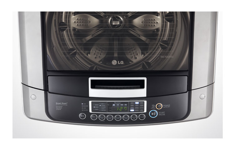 LG Laveuse haute efficacité à chargement par le haut de 5,2 pi 3 avec technologie WaveForce MC , WT1201CV
