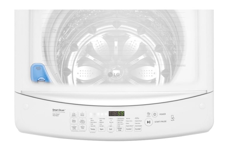 LG LAVEUSE DE 5,2 PI 3 À CHARGEMENT PAR LE HAUT À HAUTE EFFICACITÉ AVEC COMMANDES FRONTALES ET FONCTION DE PRÉLAVAGE, WT1501CW