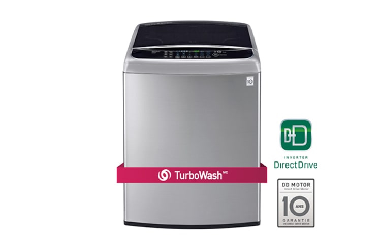 Vue avant de Laveuse à chargement vertical à HYPER grande capacité de 5,8 pi 3 et à haut rendement dotée de la technologie TurboWash MC  WT1701CV