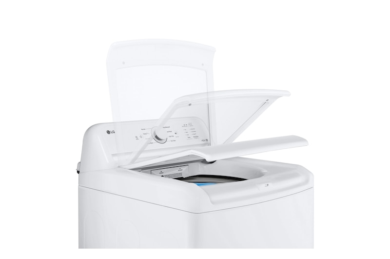 LG Laveuse à chargement vertical de 4,8 pi³ avec agitateur et couvercle en verre SlamProof, WT6105CW