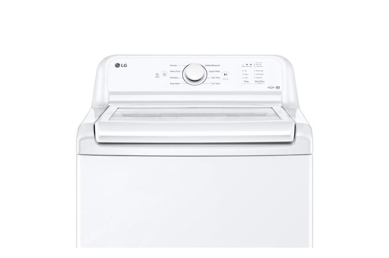 LG Laveuse à chargement vertical de 4,8 pi³ avec agitateur et couvercle en verre SlamProof, WT6105CW