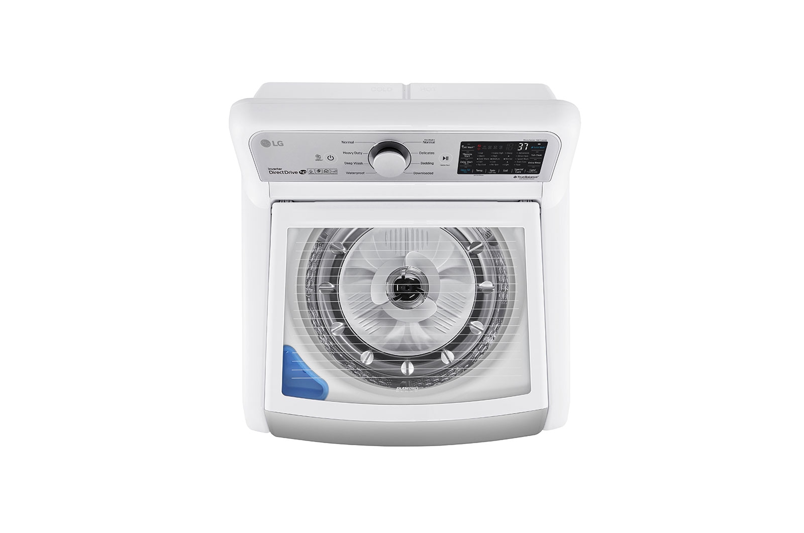 LG Laveuse à chargement vertical intelligente WiFi à hyper grande capacité de 5,6 pi³ dotée d’un agitateur et de la technologie TurboWash3D<sup>MC</sup>, WT7305CW
