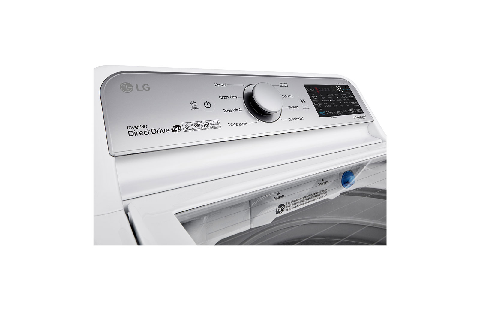 LG Laveuse à chargement vertical intelligente WiFi à hyper grande capacité de 5,6 pi³ dotée d’un agitateur et de la technologie TurboWash3D<sup>MC</sup>, WT7305CW
