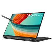 LG Ordinateur portable ultraléger LG gram 2-en-1 avec écran tactile IPS WQXGA 16:10 de 16 po, plateforme Intel<sup>MD</sup> Core<sup>MD</sup> i7 Evo<sup>MC</sup> de 13<sup>e</sup> génération, Windows 11 Home, 16 Go de mémoire vive, SSD de 512 Go, noir, 16T90R-K.AA75A9