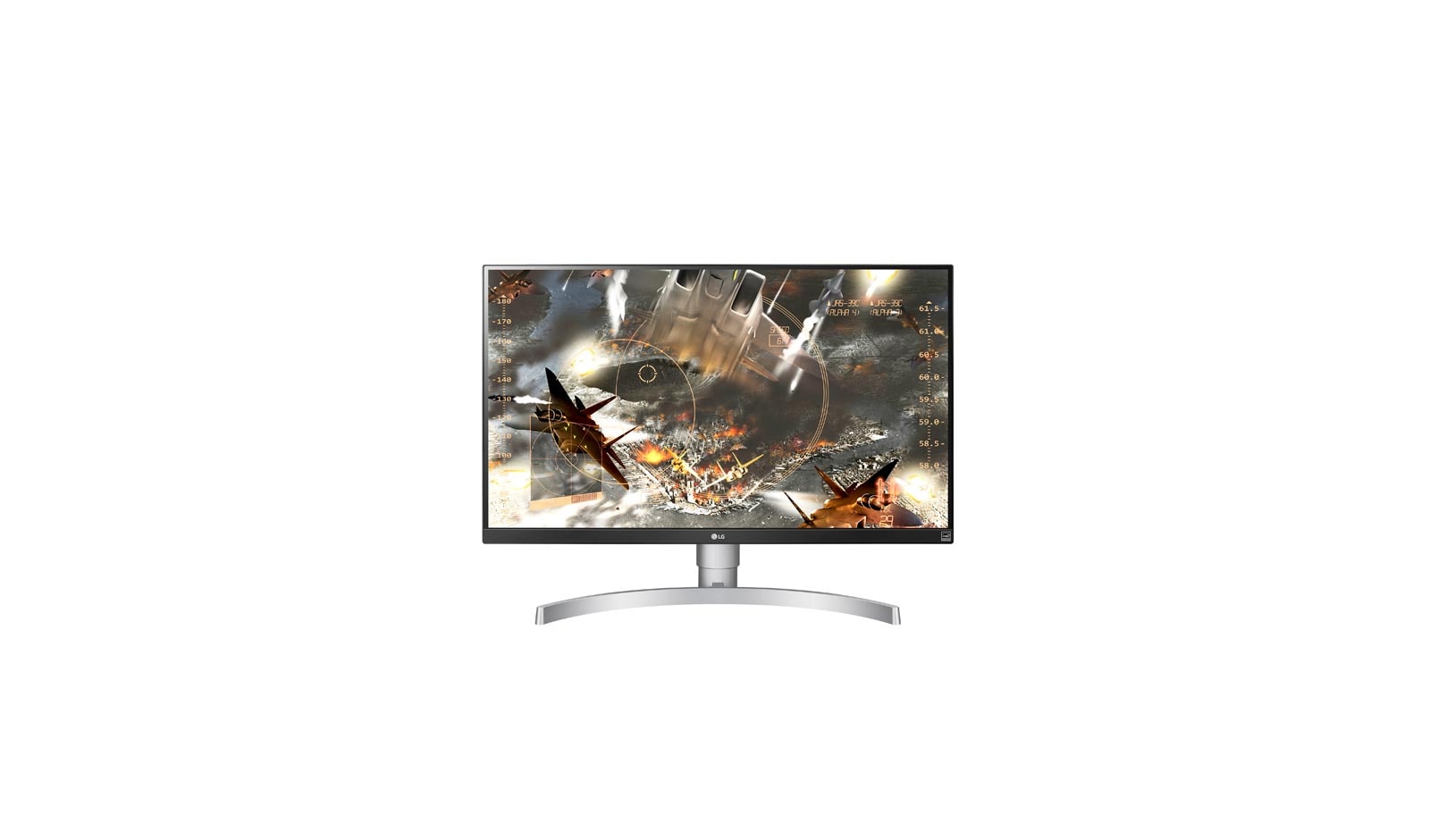 Vue avant de Moniteur IPS à DEL UHD 4K doté de la technologie HDR10, catégorie des 27 po (diagonale de 27 po) 27UK650-W