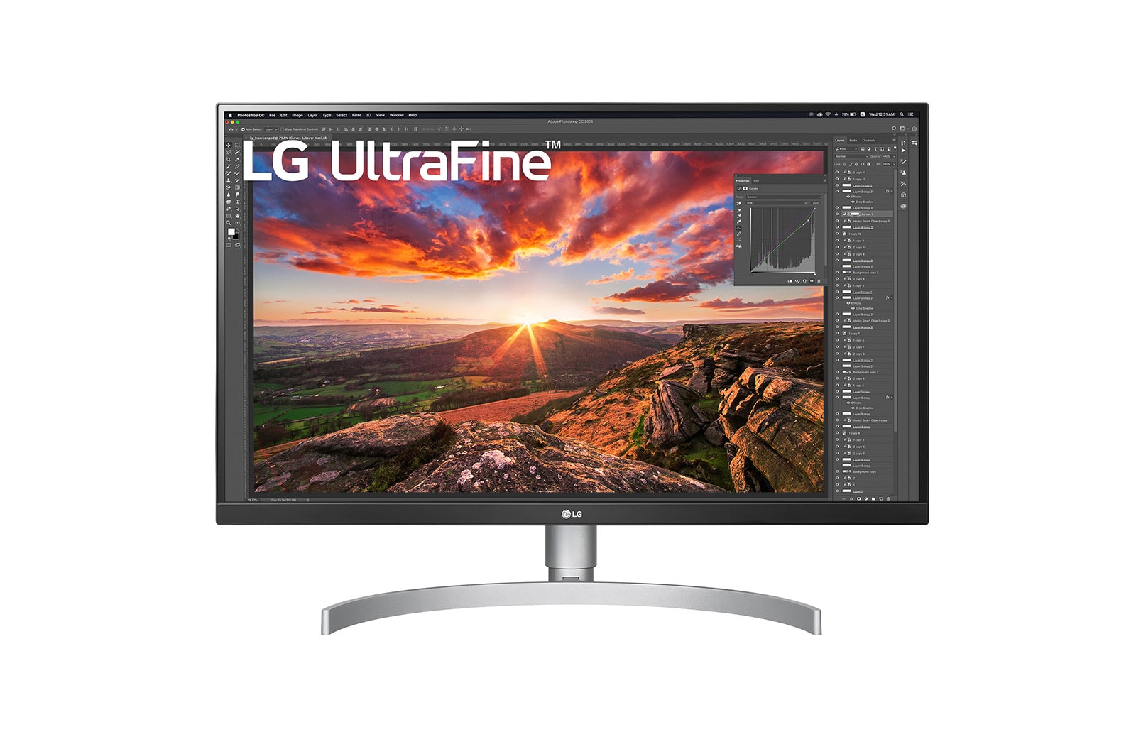 Vue avant de Moniteur IPS UHD 4K VESA HDR400 de 27 po avec USB Type-C<sup>MC</sup> 27UN850-W