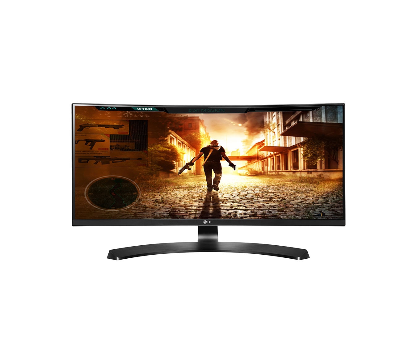 Vue avant de Moniteur IPS ultra large incurvé 21:9 pleine HD offrant l&#39;ultime expérience de jeu 29UC88-B