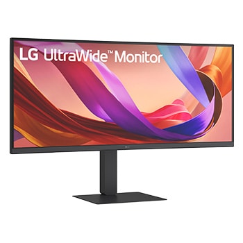 Slight left angle front view of ultrawide monitor