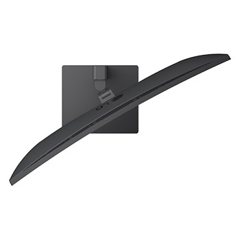 Side view of monitor stand with screen tilted forward