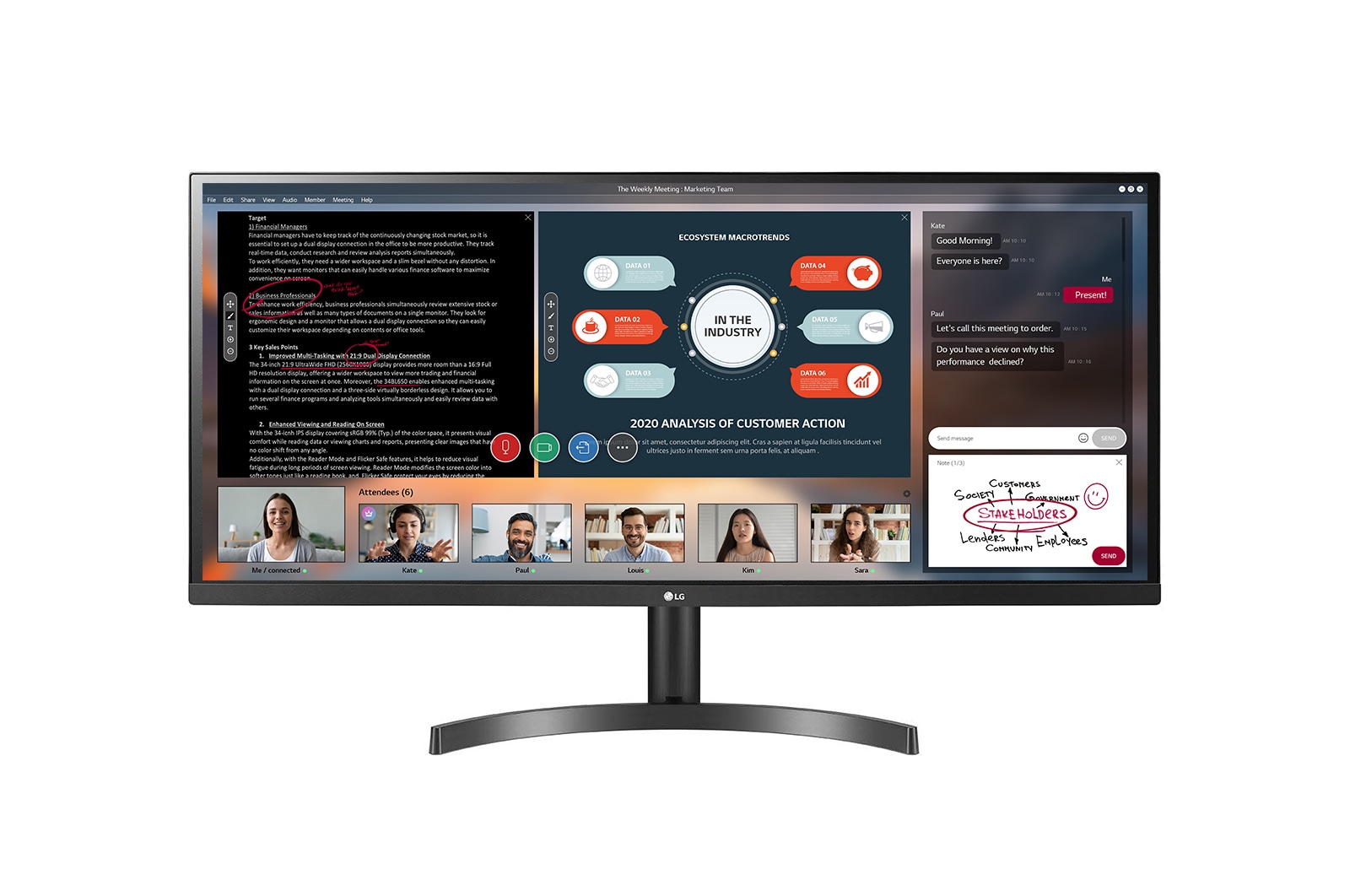 Vue avant de Moniteur 34WL500-B IPS pleine HD 1080p UltraWide™ 21:9 de 34 po de LG avec HDR 34WL500-B