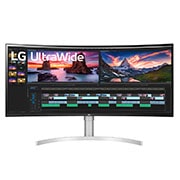Vue avant de  Moniteur incurvé LG UltraWide™ QHD&#43; IPS 38WN95C-W de 38 po prenant en charge G-SYNC<sup>MC</sup> de NVIDIA 38WN95C-W