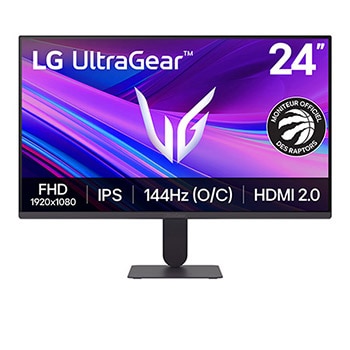 Vue avant de Moniteur de jeu LG UltraGear™ G4 24 pouces 144 Hz overclocké FHD IPS | 24G411A, compatible NVIDIA G-SYNC<sup>®</sup>, sRGB 99 % (typ.) 24G411A-B