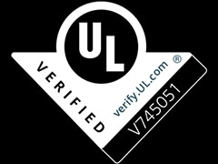 Logo de certification « UL VERIFIED ».