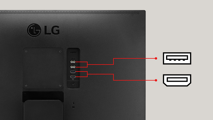 Le moniteur intelligent LG MyView est doté de deux ports USB et de deux ports HDMI.