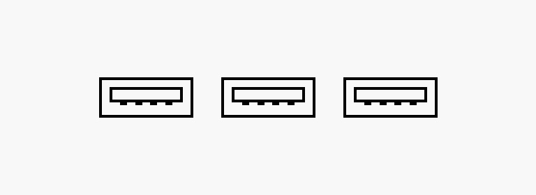 3 x ports USB*