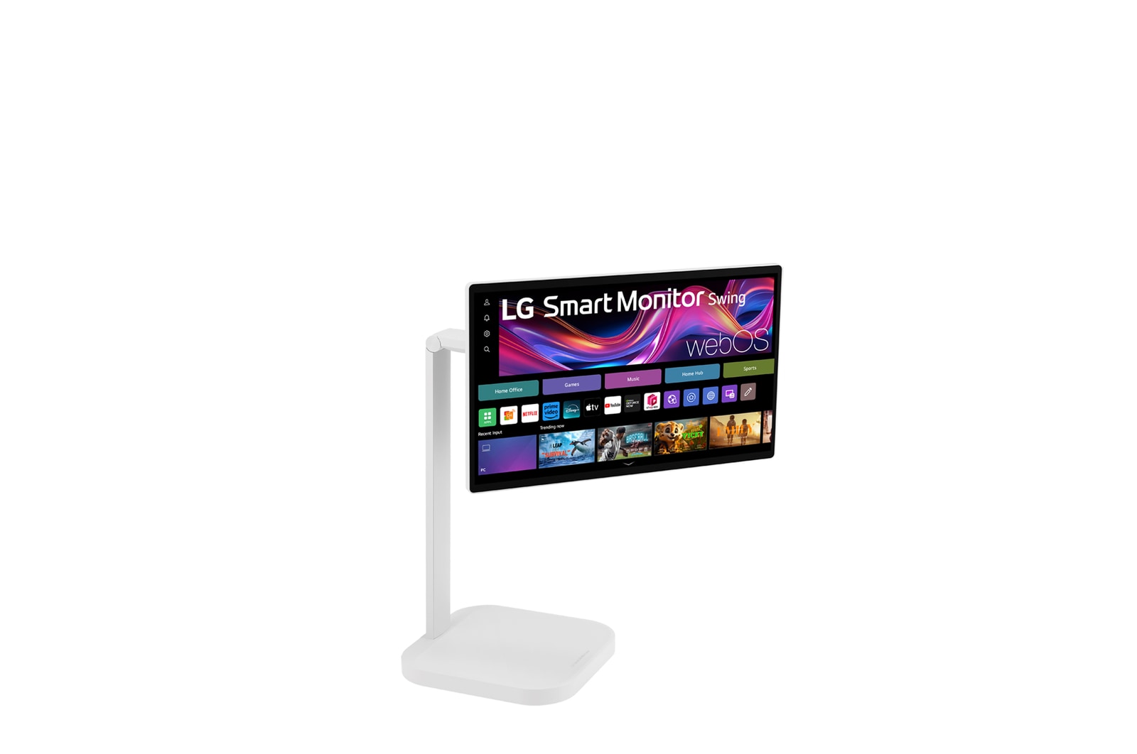 +15 degree side view with monitor height adjusted downward