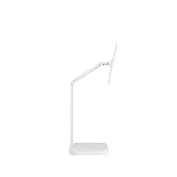 Left side view with monitor height adjusted downward