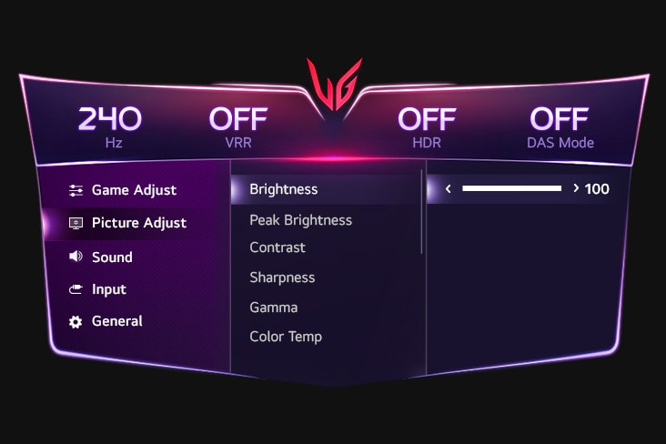 Imagen de configuración GUI de Brillo.