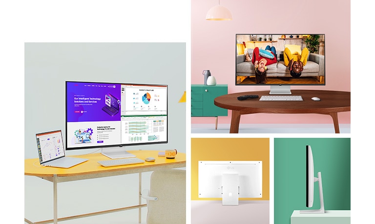 Le grand écran de 43 pouces vous permet de travailler efficacement, d’afficher plusieurs programmes sur un écran et de profiter de divers services par contournement.