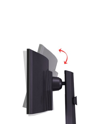 Le socle du moniteur offre un réglage de l’inclinaison.