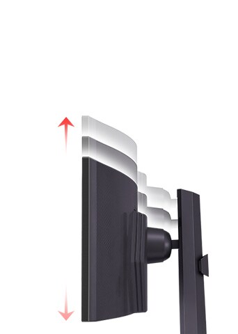 Le moniteur offre un réglage de la hauteur.