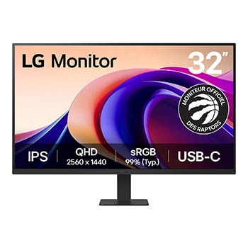 Vue avant de Moniteur 31,5” QHD IPS avec USB-C 32U631A-B