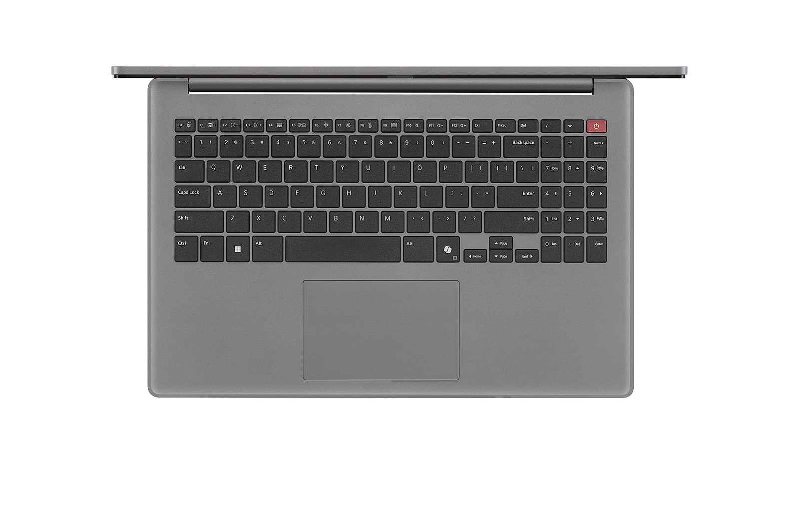 Top-down view of keyboard