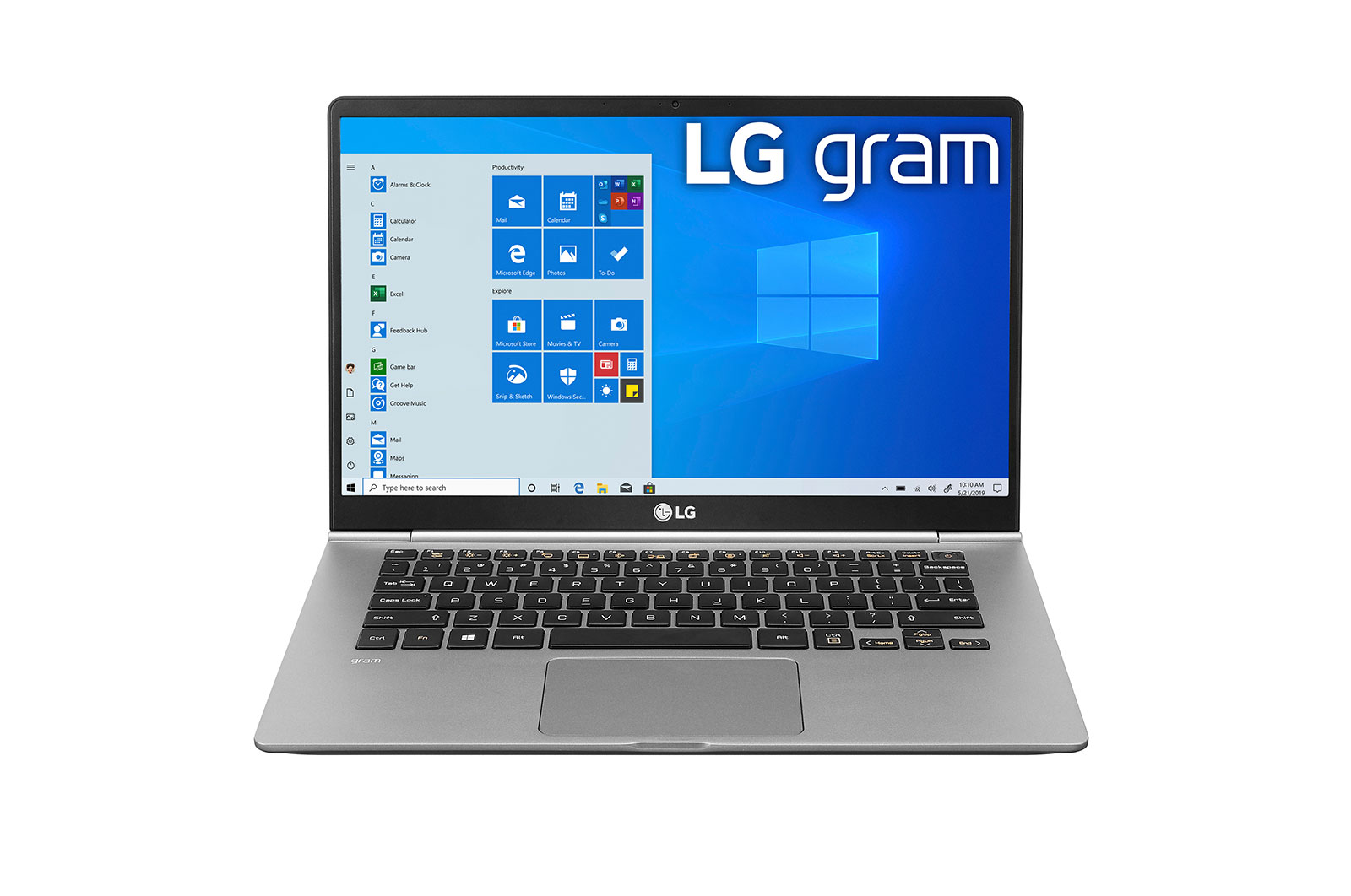 Vue avant de Ordinateur portable ultraléger LG Gram de 14 po avec processeur i5 14Z995-V