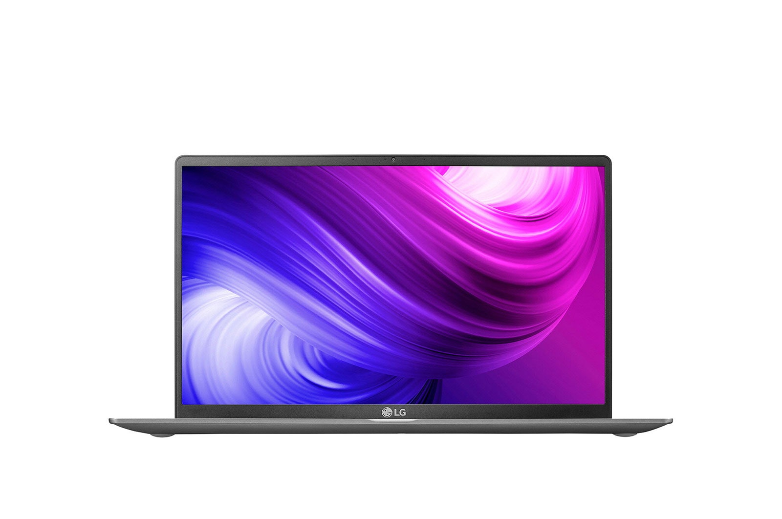 Vue avant de Ordinateur portable tactile ultraléger LG gram de 15 po avec Intel<sup>MD</sup> Core<sup>MC</sup> i7 et carte graphique Intel<sup>MD</sup> Iris<sup>MD</sup> Plus, argent foncé 15Z90N-H.AA75A8