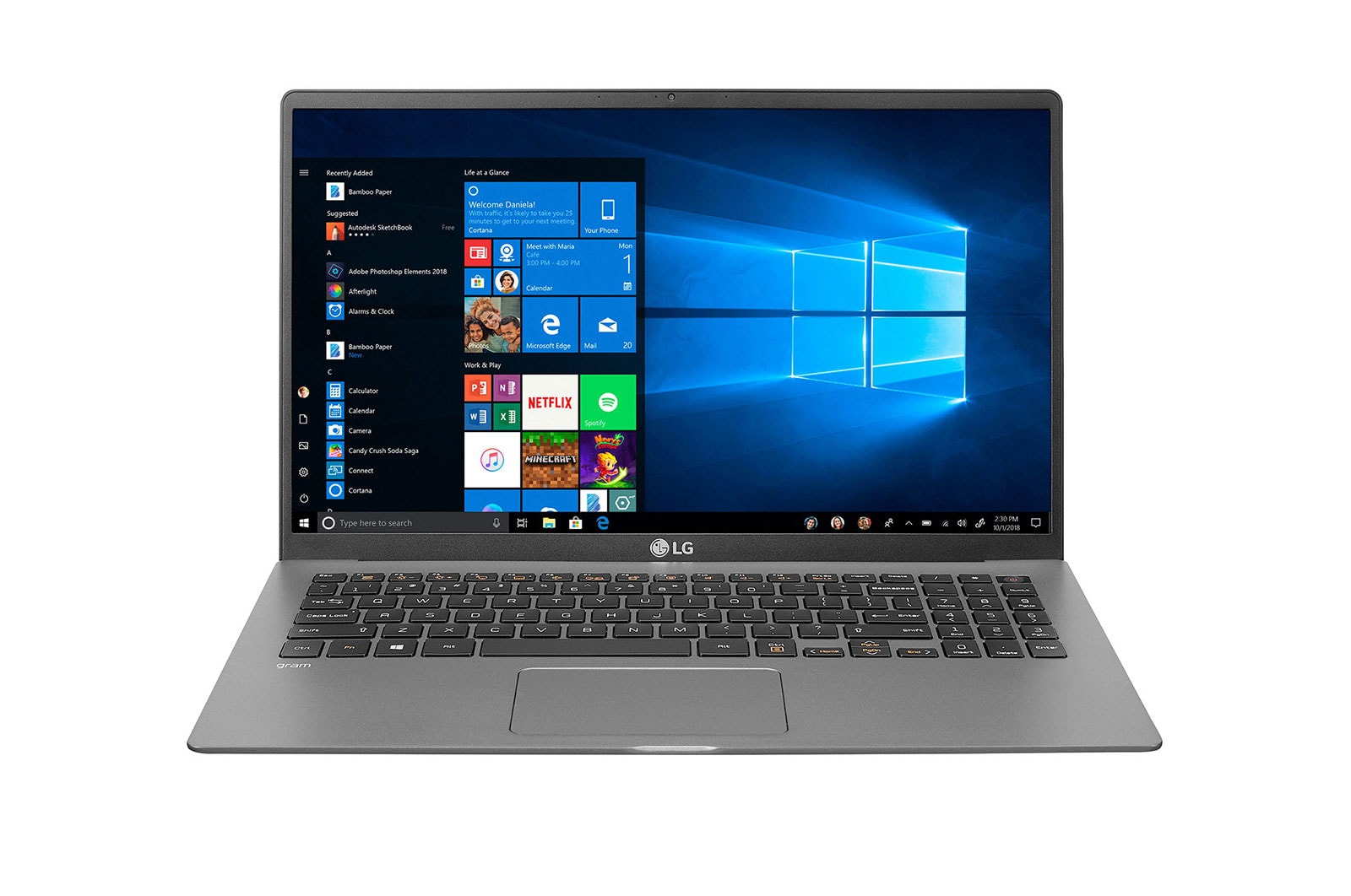 LG Ordinateur portable tactile ultraléger LG gram de 15 po avec Intel<sup>MD</sup> Core<sup>MC</sup> i7 et carte graphique Intel<sup>MD</sup> Iris<sup>MD</sup> Plus, argent foncé, 15Z90N-H.AA75A8