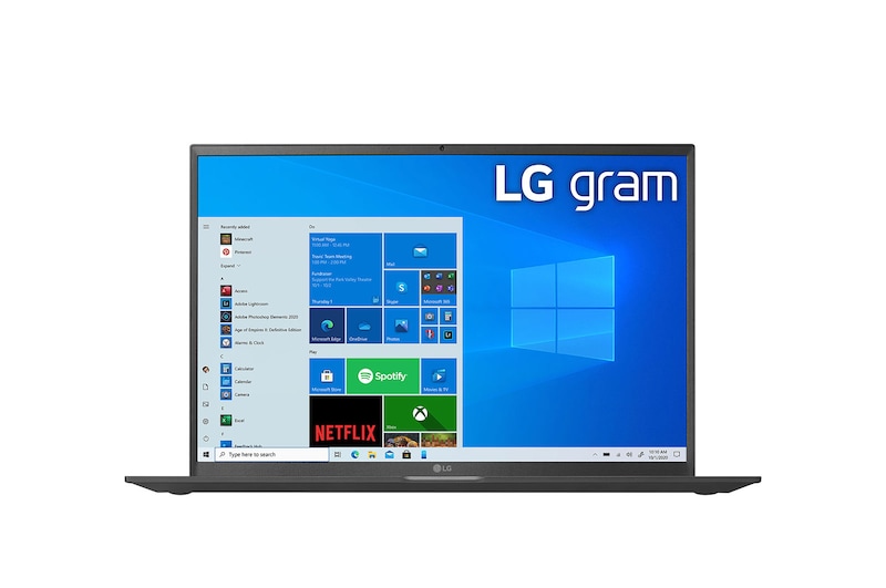 LG gram ultraléger avec écran IPS de 17 po 16:10 et plateforme Intel<sup>MD</sup> Evo<sup>MC</sup> avec processeur i7 Intel<sup>MD</sup> Core<sup>MC</sup> de 11e generation, 17Z90P-K.AA78A8