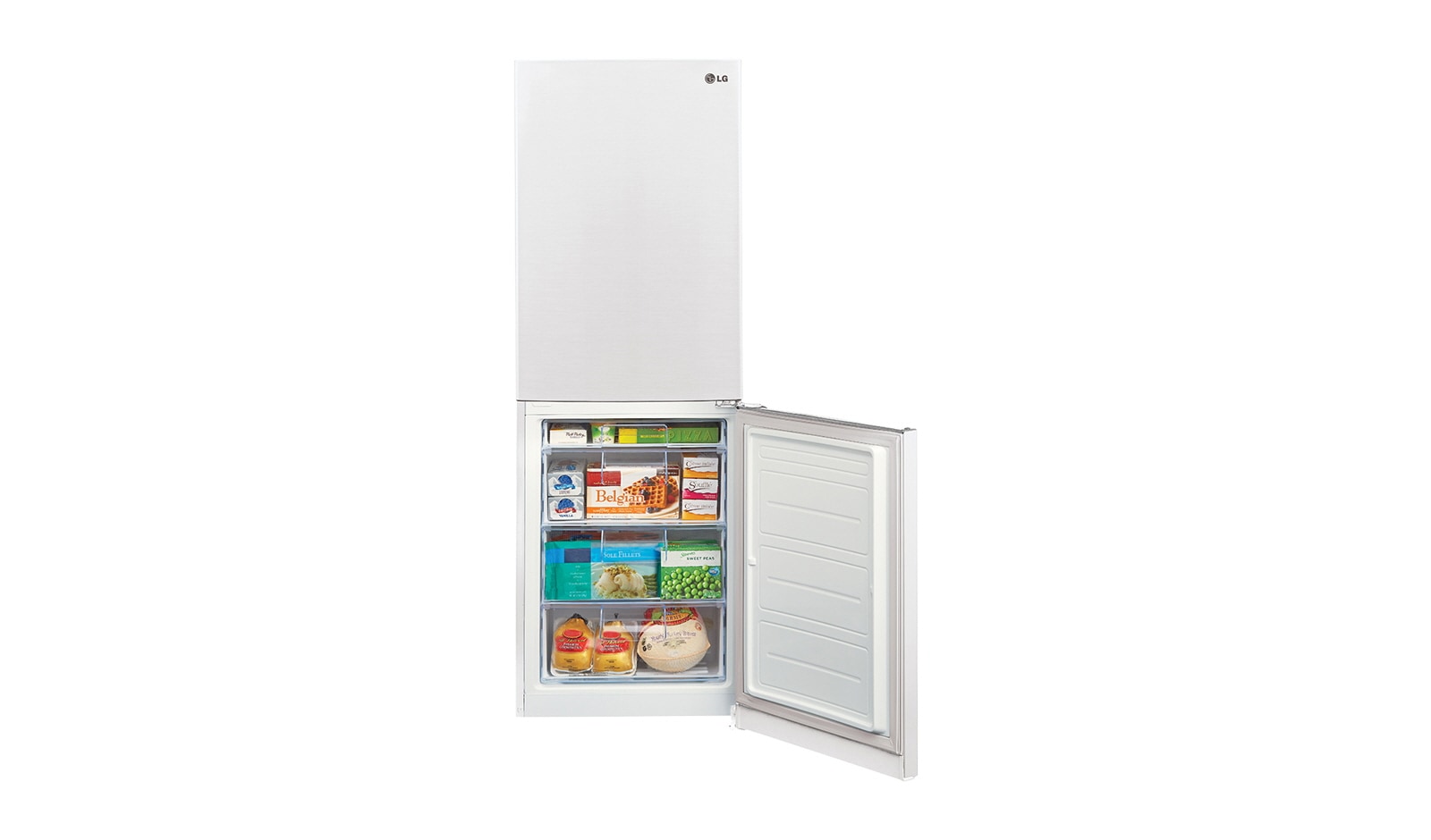 LG Réfrigérateur de 24 po d'une capacité de 10 pi3 avec congélateur en bas et porte de congélateur à charnière, LBN10551SW
