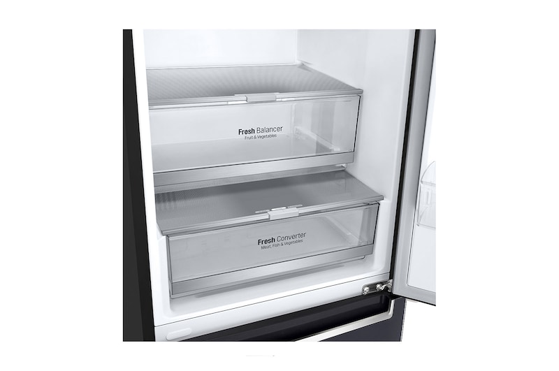 LG Réfrigérateur de 24 po à profondeur de comptoir d’une capacité de 12 pi³ avec congélateur en bas, Refroidissement+ de la porte et support à vin, 12 pi³, LBNC12241P