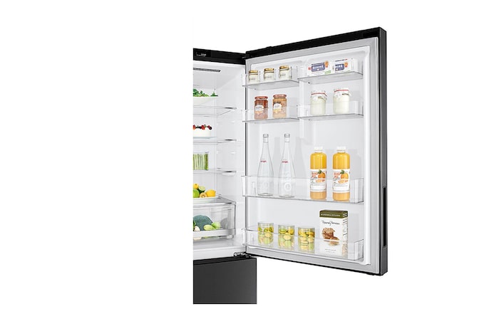 LG Réfrigérateur de 28 po à profondeur de comptoir d’une capacité de 15 pi³, avec congélateur au bas, fonctionnalité Refroidissement+ de la porte et tablette rabattable, LBNC15231P