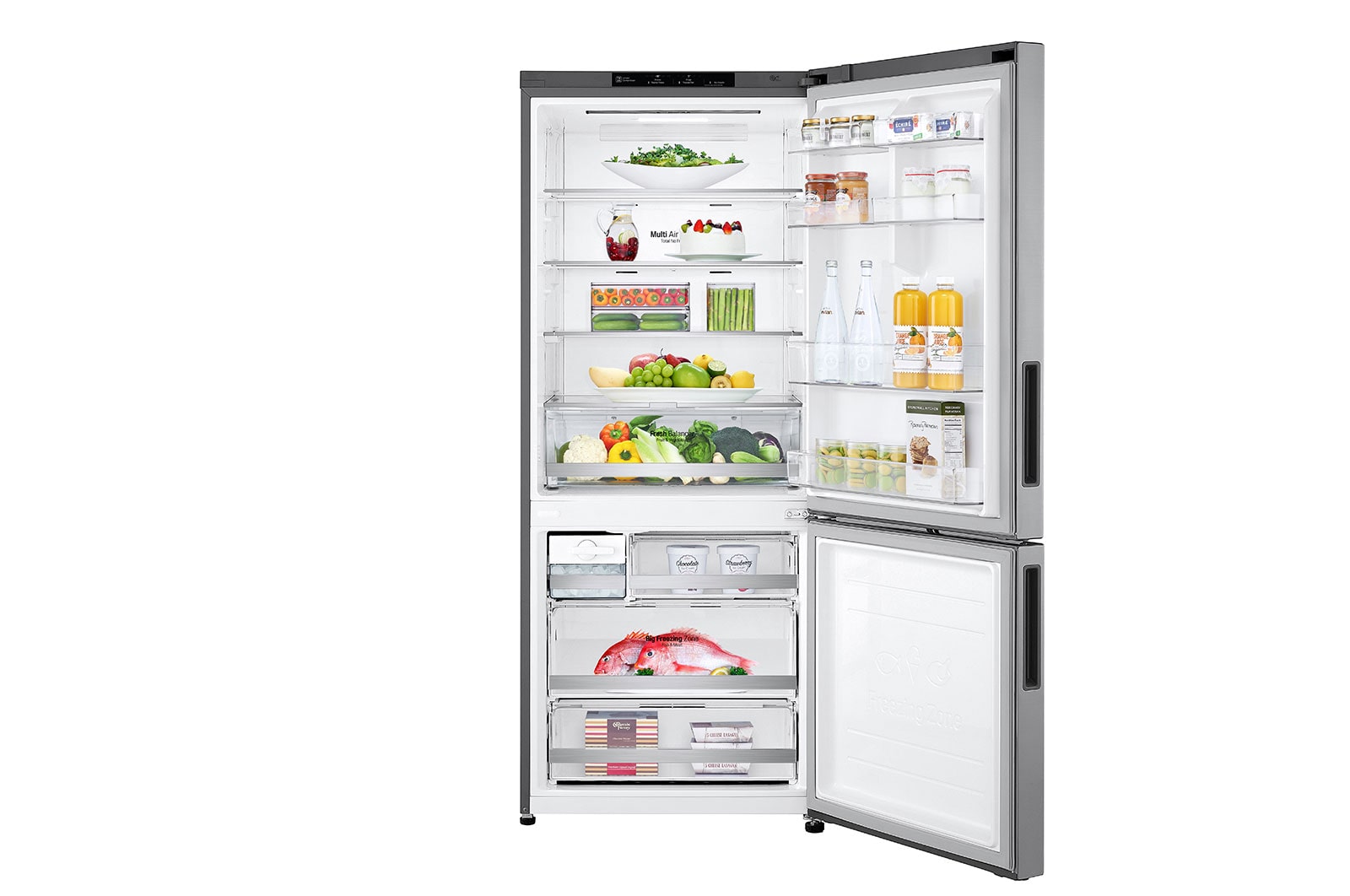 LG Réfrigérateur de 28 po à profondeur de comptoir d’une capacité de 15 pi³, avec congélateur au bas, fonctionnalité Refroidissement+ de la porte et tablette rabattable, LBNC15231V