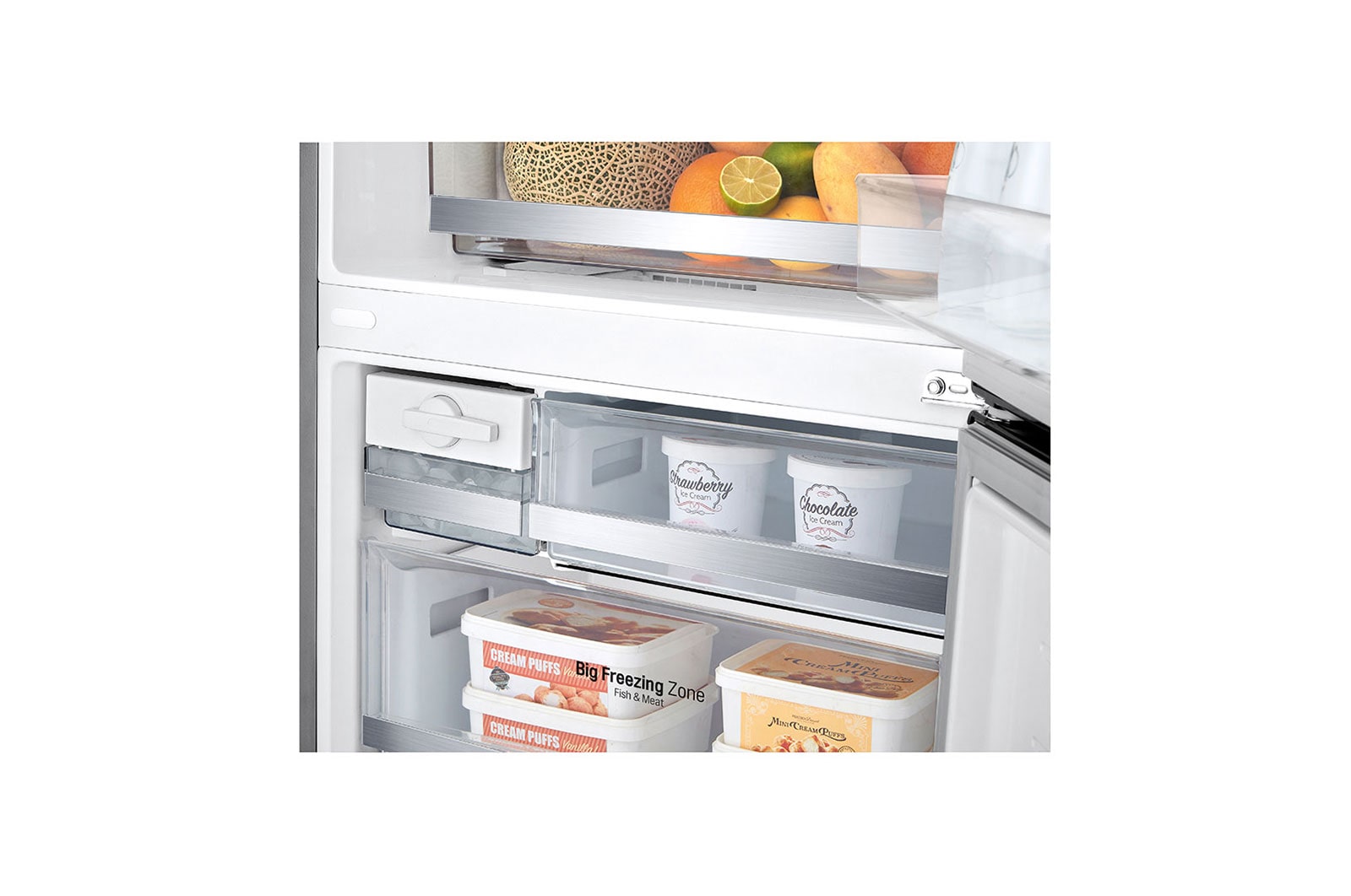 LG Réfrigérateur de 28 po à profondeur de comptoir d’une capacité de 15 pi³, avec congélateur au bas, fonctionnalité Refroidissement+ de la porte et tablette rabattable, LBNC15231V