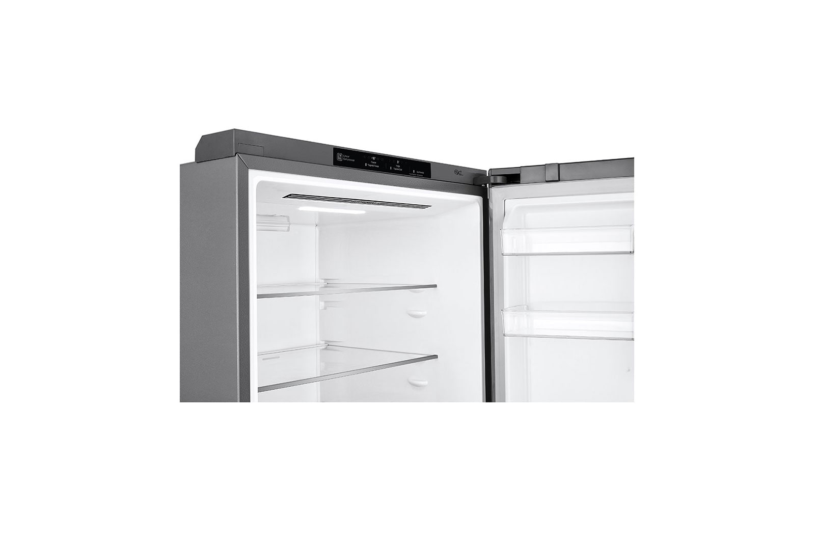 LG Réfrigérateur de 28 po à profondeur de comptoir d’une capacité de 15 pi³, avec congélateur au bas, fonctionnalité Refroidissement+ de la porte et tablette rabattable, LBNC15231V