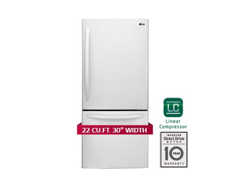 Vue avant de Réfrigérateur de 30 po, 22 pi 3 avec congélateur en bas doté d&#39;un tiroir coulissant avec refroidissement intelligent LDC22370SW