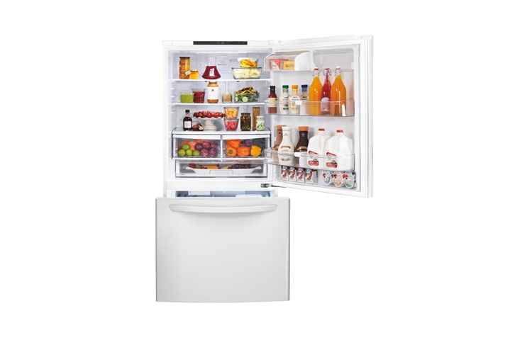 LG Réfrigérateur de 33 po, 24 pi 3 avec congélateur en bas doté d'un tiroir coulissant avec refroidissement intelligent, LDC24370SW